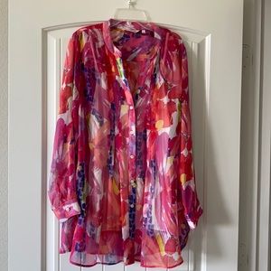 Soft Surroundings M blouse with built in white tnk